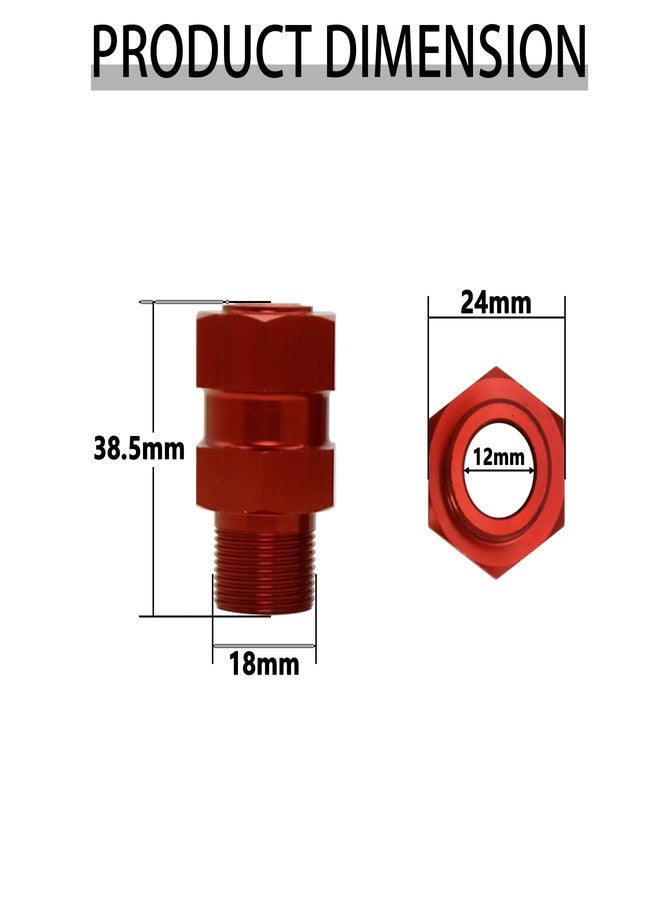 FLMLF Alloy CNC Rear Wheel Extended Shaft Hex Hub 24mm Red Fit 1/5 HPI RV KM Baja 5B 5T - Image 2
